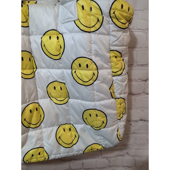 GAP X Smiley Puffer Tote Bag Limited Edition Zip Top - Picture 5 of 16